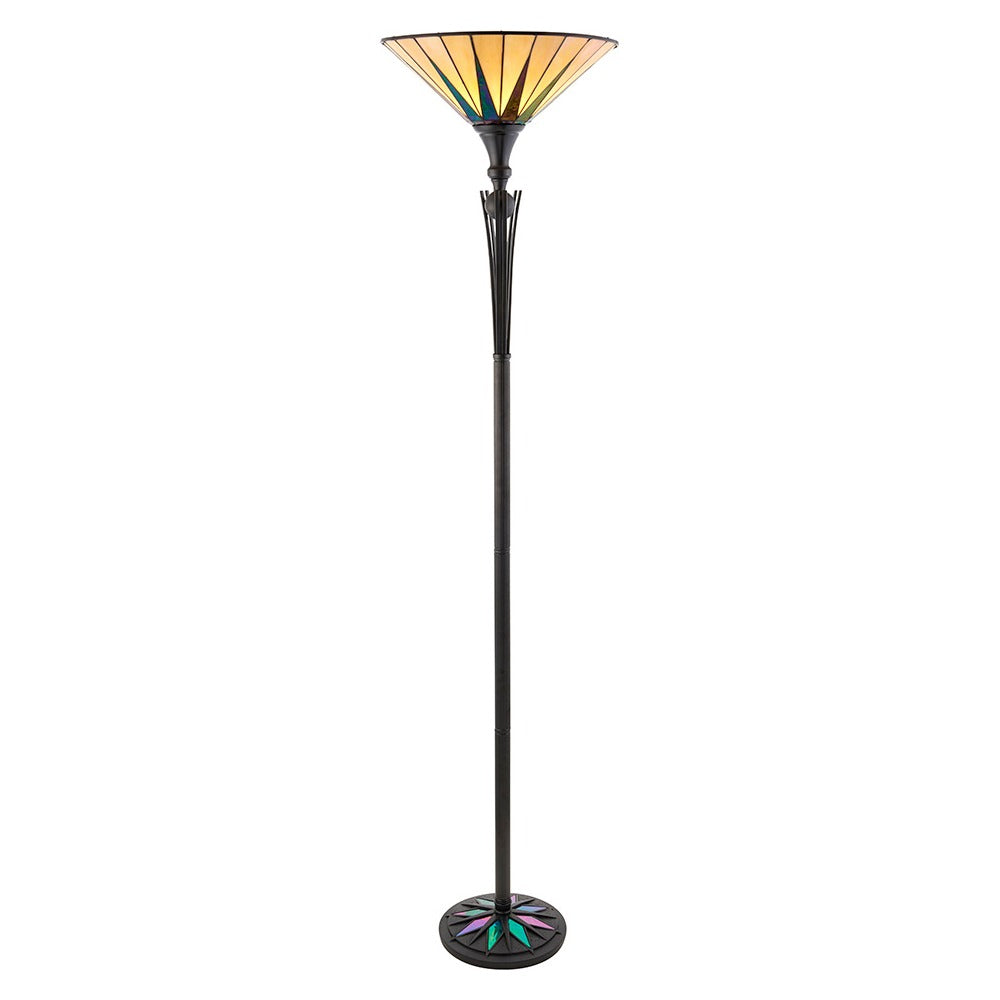 Wistcombe Uplighter Tiffany Floor Lamp - Multicoloured