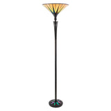 Wistcombe Uplighter Tiffany Floor Lamp - Multicoloured