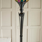 Wistcombe Uplighter Tiffany Floor Lamp - Multicoloured