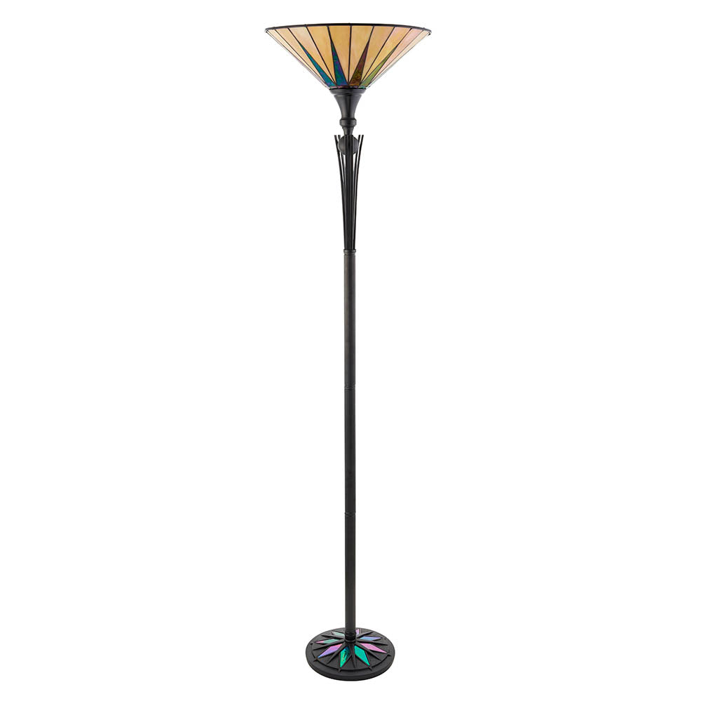 Wistcombe Uplighter Tiffany Floor Lamp - Multicoloured