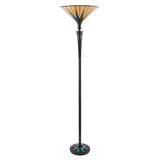 Wistcombe Uplighter Tiffany Floor Lamp - Multicoloured