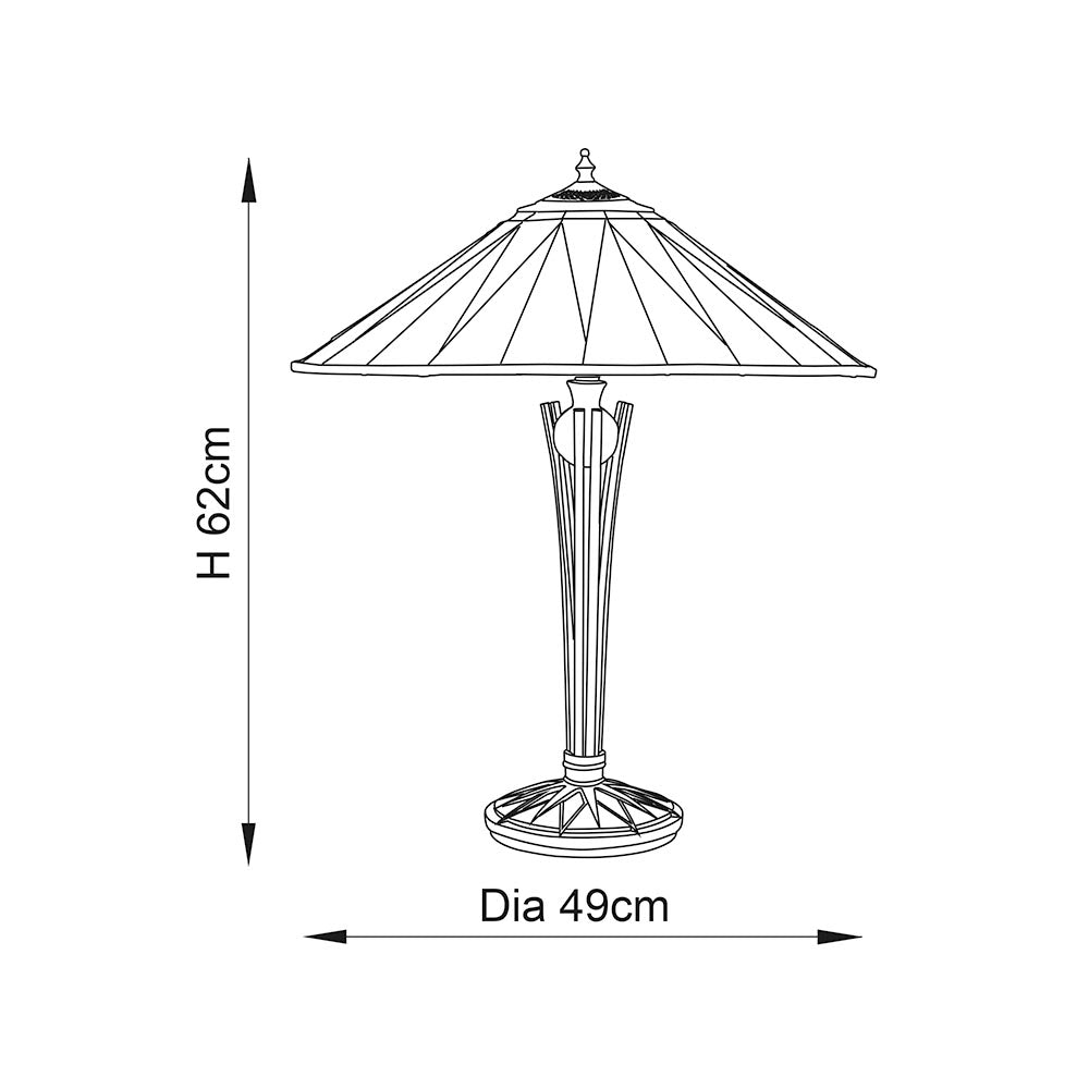 Wistcombe Large Tiffany Table Lamp - Multicoloured