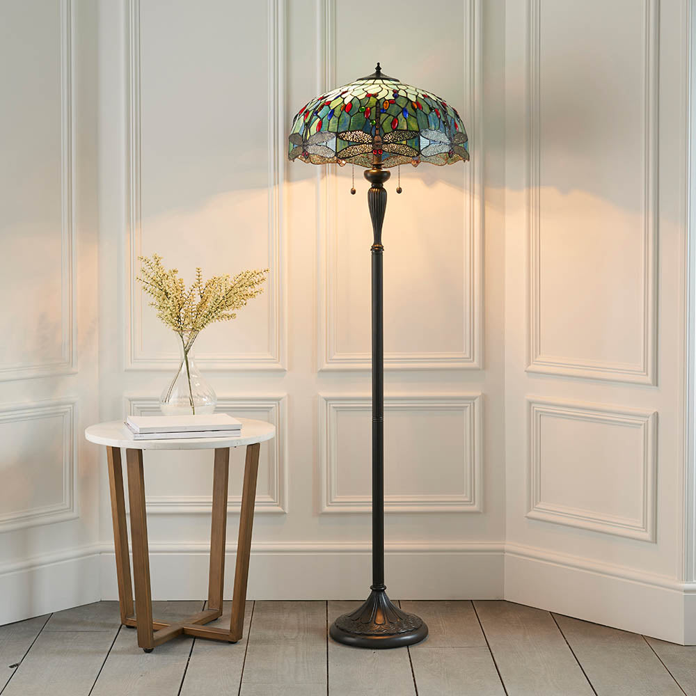 Alderworth Tiffany Floor Lamp - Blue