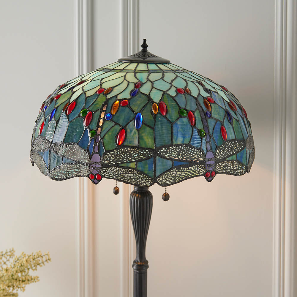 Alderworth Tiffany Floor Lamp - Blue