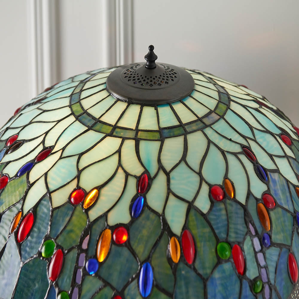 Alderworth Tiffany Floor Lamp - Blue