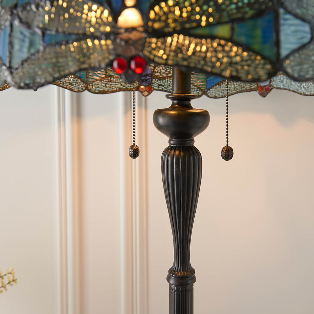 Alderworth Tiffany Floor Lamp - Blue