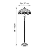 Alderworth Tiffany Floor Lamp - Blue