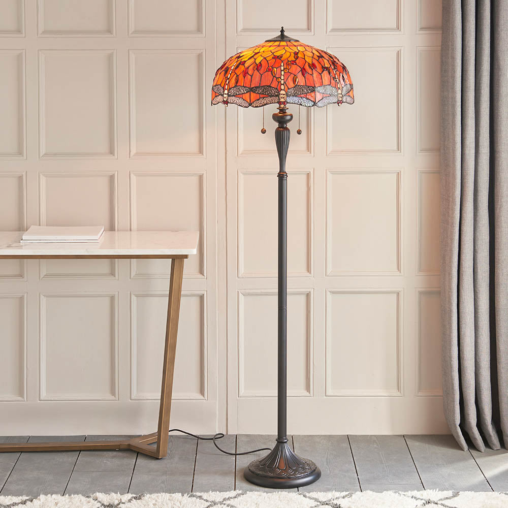 Alderworth Tiffany Floor Lamp - Flame