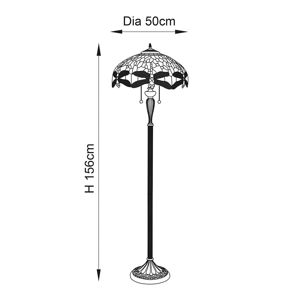 Alderworth Tiffany Floor Lamp - Flame