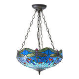 Alderworth Medium 3 Light Tiffany Inverted Pendant - Blue