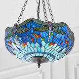 Alderworth Medium 3 Light Tiffany Inverted Pendant - Blue
