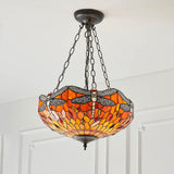 Alderworth Medium 3 Light Tiffany Inverted Pendant - Flame