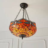 Alderworth Medium 3 Light Tiffany Inverted Pendant - Flame