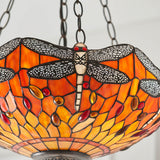 Alderworth Medium 3 Light Tiffany Inverted Pendant - Flame