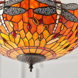Alderworth Medium 3 Light Tiffany Inverted Pendant - Flame