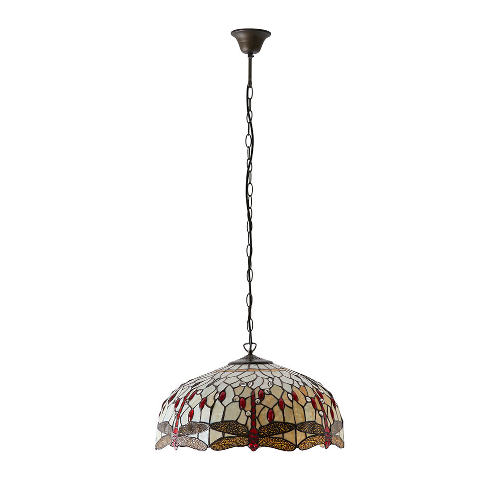 Alderworth Large 3 Light Tiffany Pendant - Beige