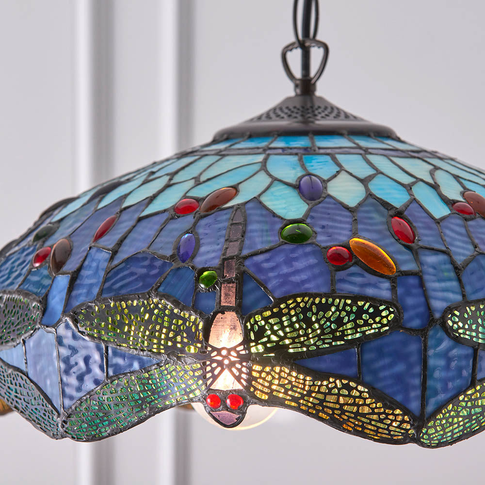 Alderworth Medium 3 Light Tiffany Pendant - Blue