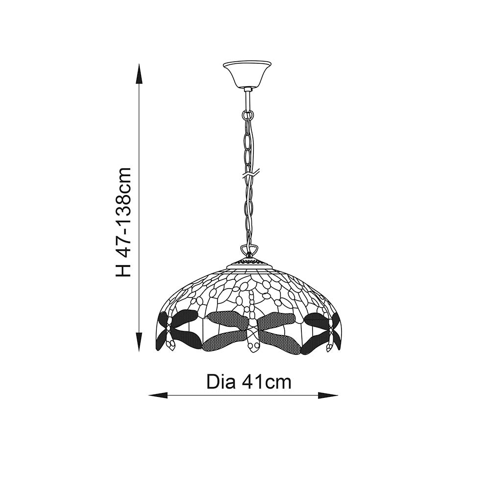 Alderworth Medium 3 Light Tiffany Pendant - Blue