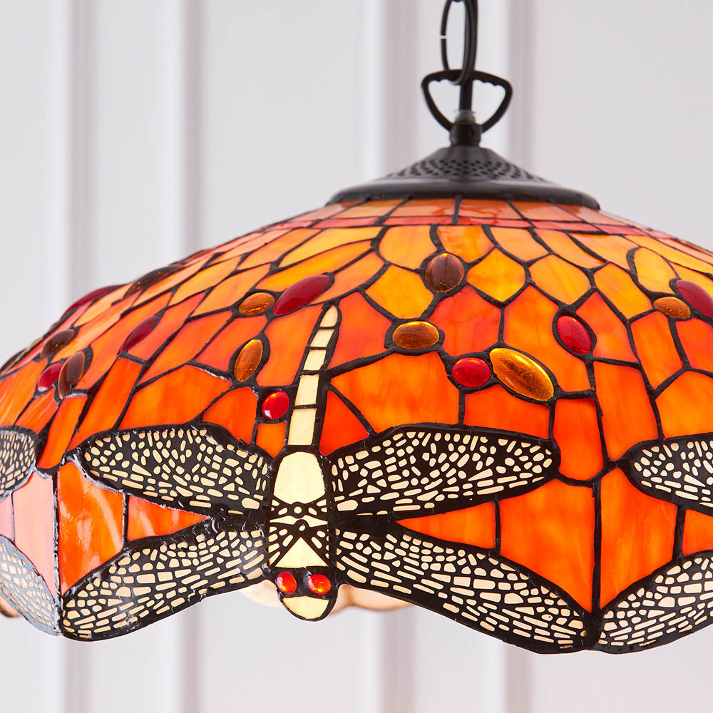 Alderworth Medium 3 Light Tiffany Pendant - Flame