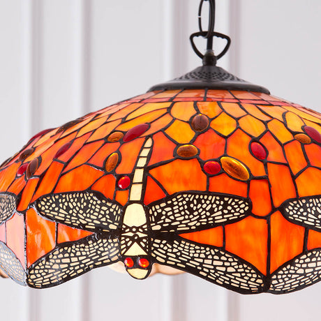 Alderworth Medium 3 Light Tiffany Pendant - Flame