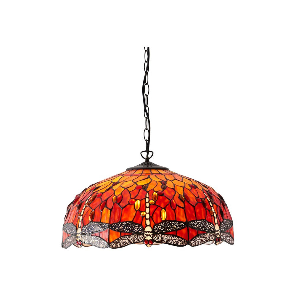 Alderworth Large 3 Light Tiffany Pendant - Flame