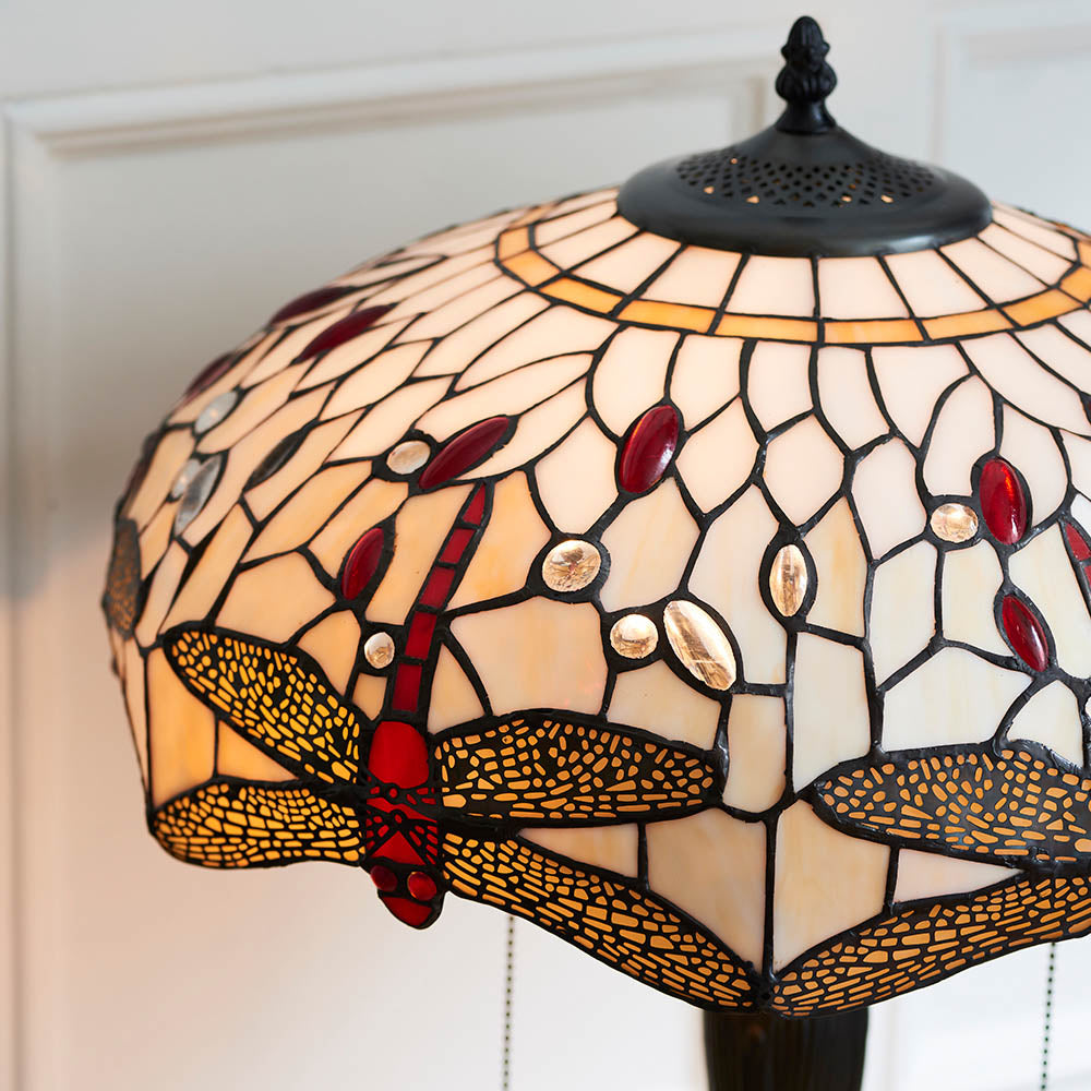 Alderworth Medium Tiffany Table Lamp - Beige