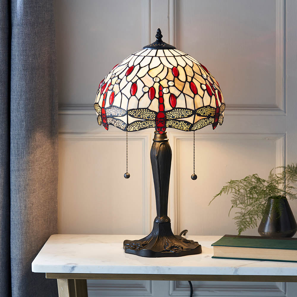Alderworth Small Tiffany Table Lamp - Beige