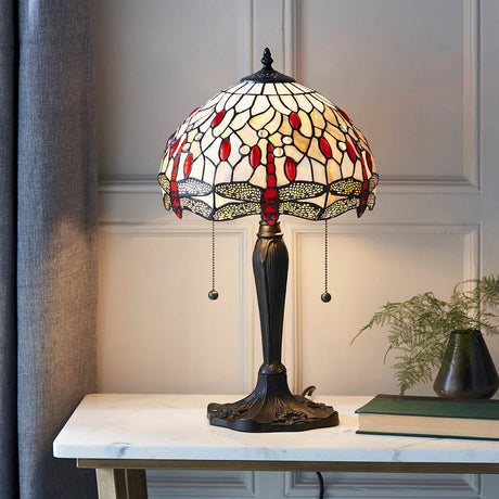 Alderworth Small Tiffany Table Lamp - Beige