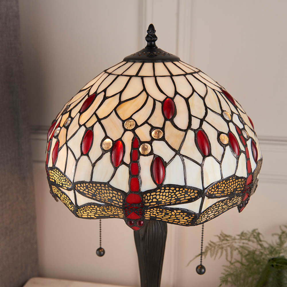 Alderworth Small Tiffany Table Lamp - Beige