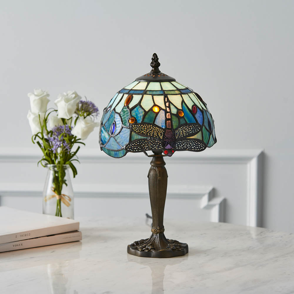 Alderworth Mini Tiffany Table Lamp - Blue