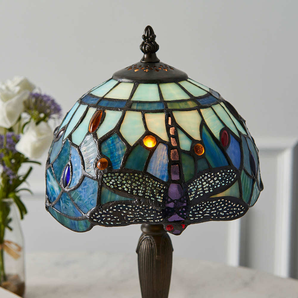 Alderworth Mini Tiffany Table Lamp - Blue
