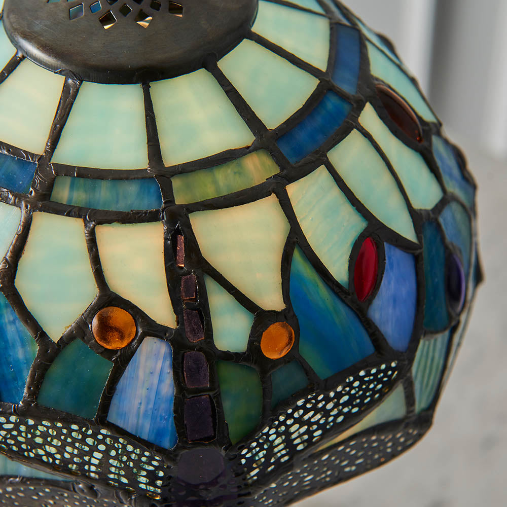 Alderworth Mini Tiffany Table Lamp - Blue