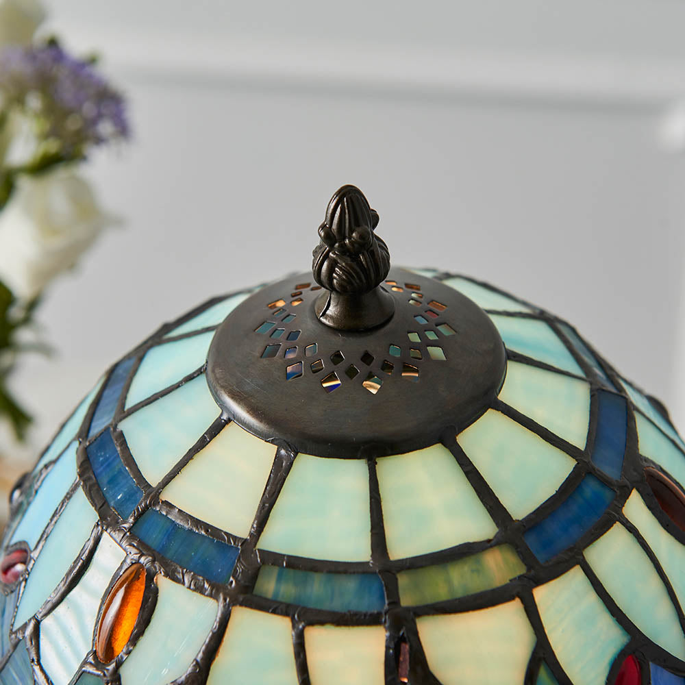 Alderworth Mini Tiffany Table Lamp - Blue