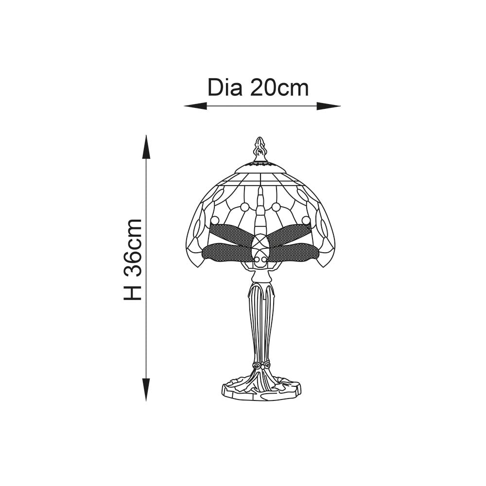 Alderworth Mini Tiffany Table Lamp - Blue