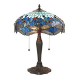 Alderworth Medium Tiffany Table Lamp - Blue