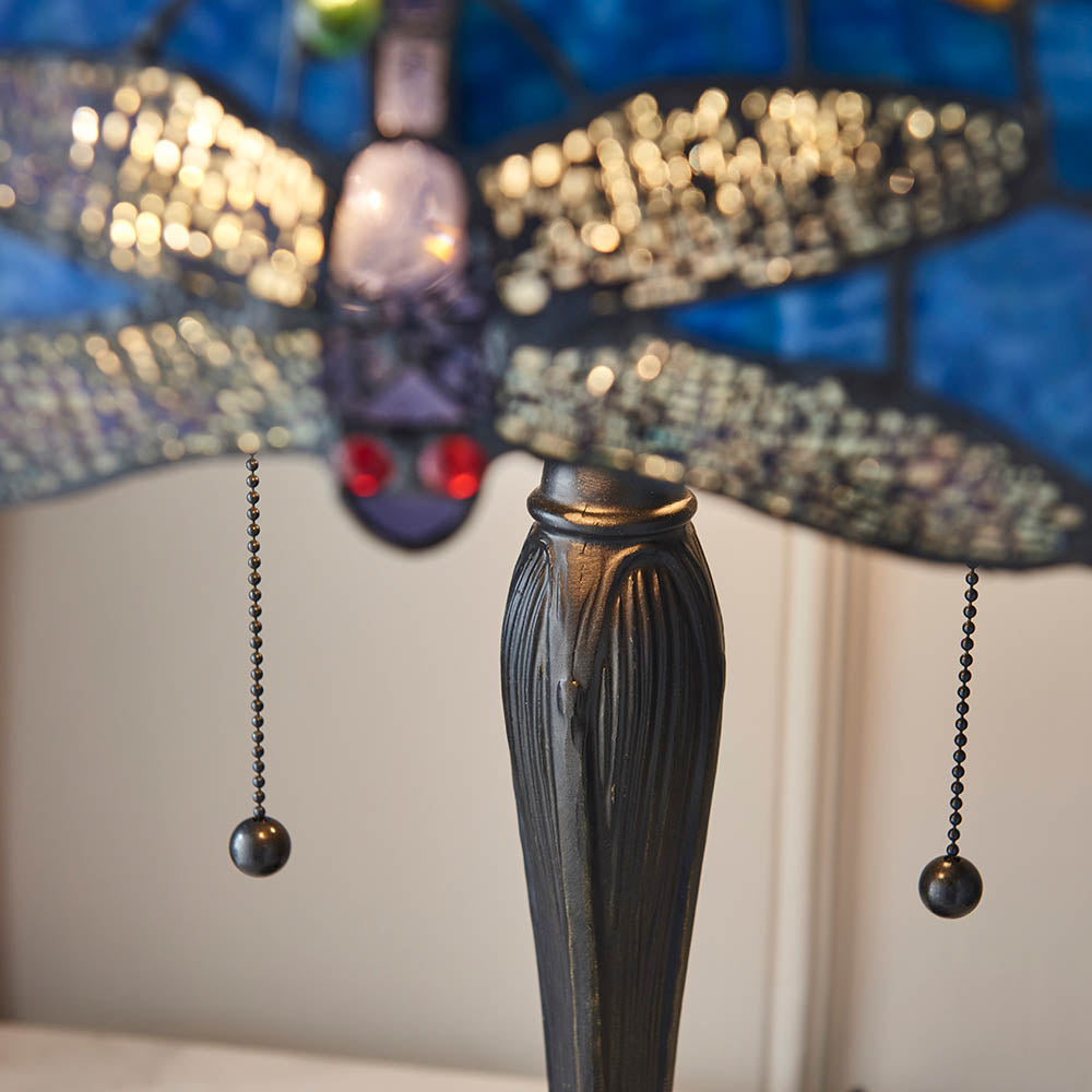 Alderworth Medium Tiffany Table Lamp - Blue