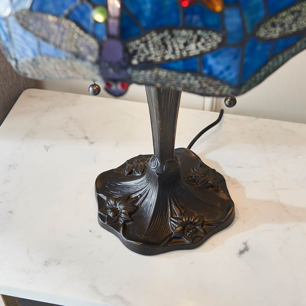 Alderworth Medium Tiffany Table Lamp - Blue