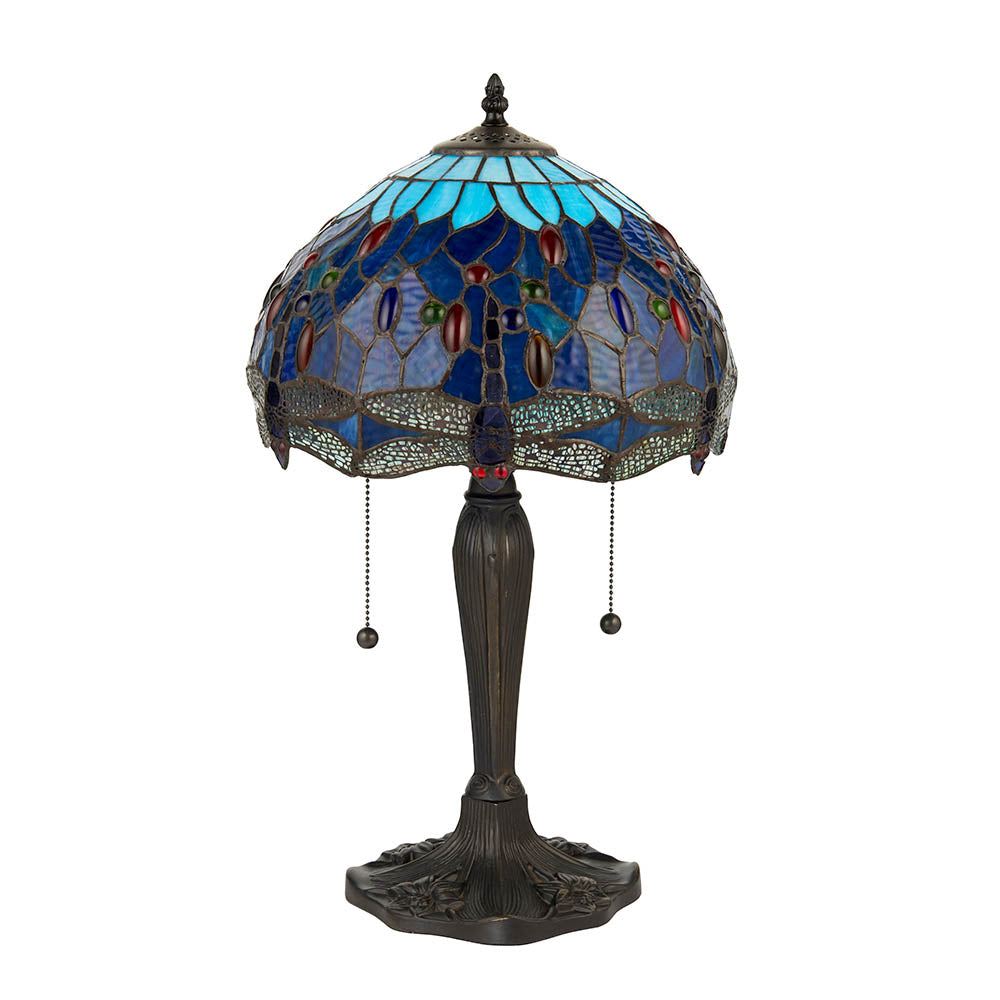 Alderworth Small Tiffany Table Lamp - Blue