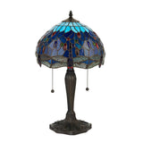 Alderworth Small Tiffany Table Lamp - Blue