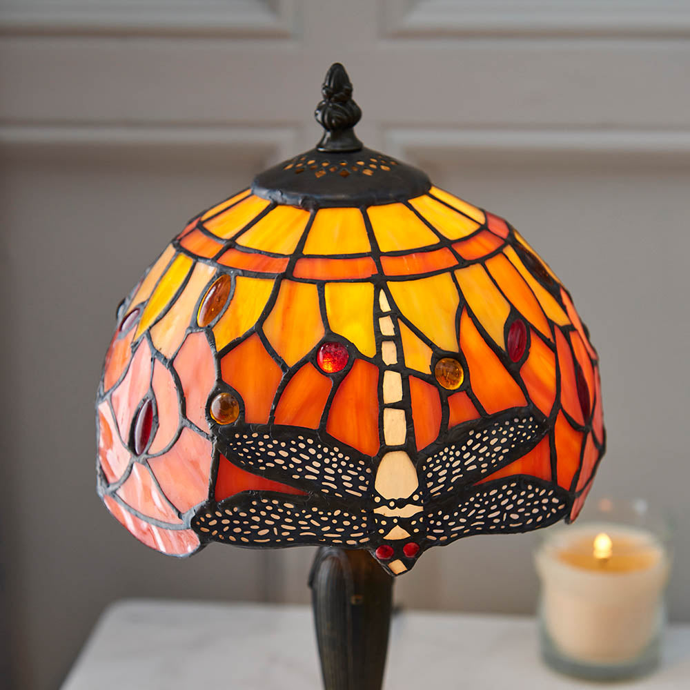 Alderworth Mini Tiffany Table Lamp - Flame