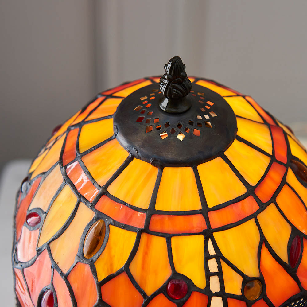 Alderworth Mini Tiffany Table Lamp - Flame