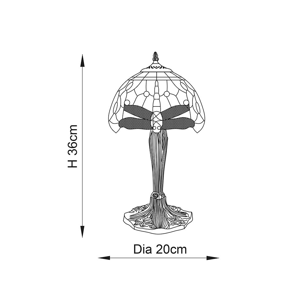 Alderworth Mini Tiffany Table Lamp - Flame