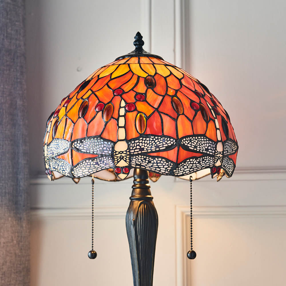 Alderworth Small Tiffany Table Lamp - Flame