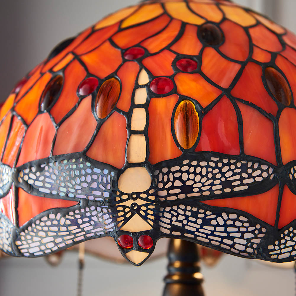 Alderworth Small Tiffany Table Lamp - Flame
