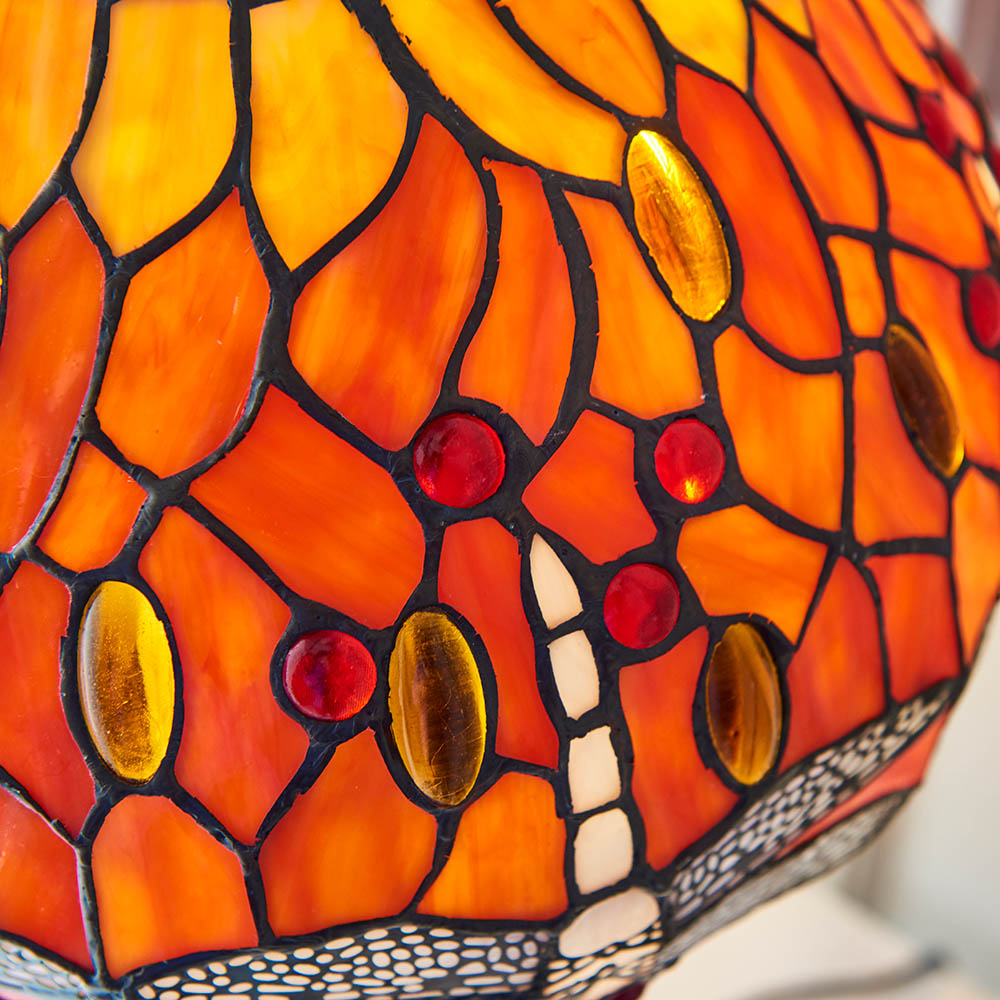 Alderworth Small Tiffany Table Lamp - Flame