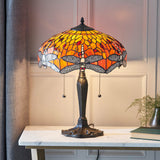 Alderworth Medium Tiffany Table Lamp - Flame
