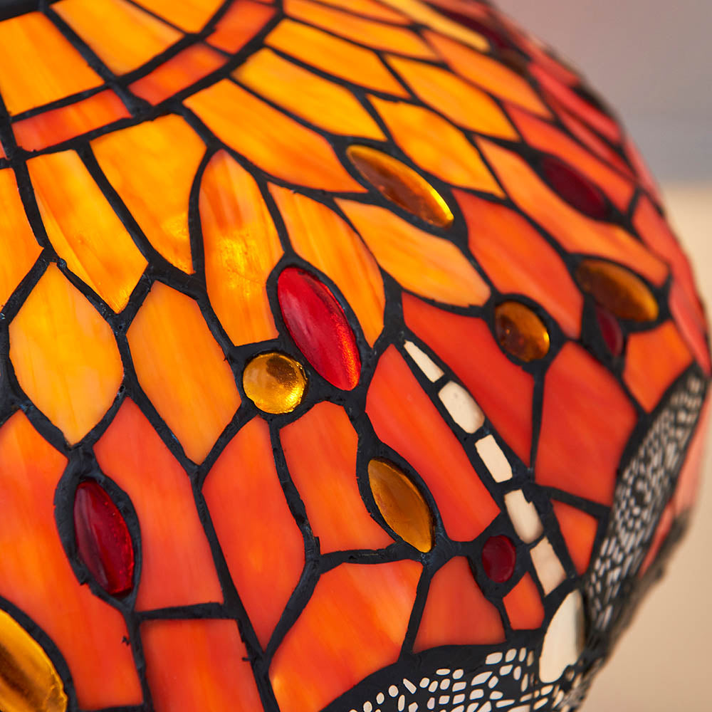 Alderworth Medium Tiffany Table Lamp - Flame