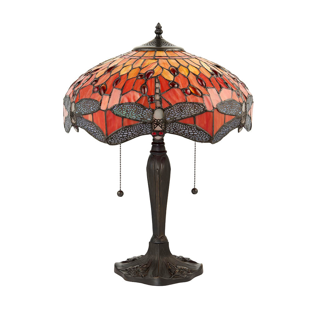 Alderworth Medium Tiffany Table Lamp - Flame