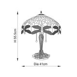 Alderworth Medium Tiffany Table Lamp - Flame