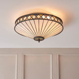 Brindleigh Medium 2 Light Tiffany Flush Ceiling Light - Multicoloured